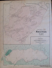 Load image into Gallery viewer, 1879 - Village Of Kingston With Versos: Town And Halifax Silver Lake (Ma) Antique Map Genuine
