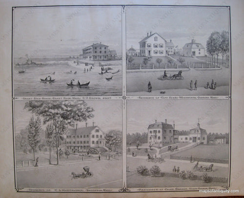 Black-&-White-Engraving-Summer-Residences-Plymouth-County-(MA)-United-States-Massachusetts-1879-Walker-Maps-Of-Antiquity