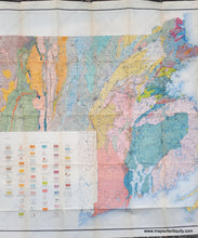 Load image into Gallery viewer, Antique printed-color Geologic Map of Massachusetts and Rhode Island Geological 1916
