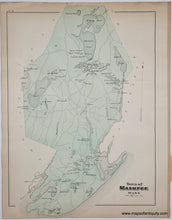 Load image into Gallery viewer, Antique map of Mashpee on Cape Cod in antique green color.
