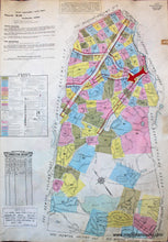 Load image into Gallery viewer, 1925 - Brookline Mass. Wards 58 And 59 Antique Map Genuine Hand-Colored
