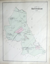 Load image into Gallery viewer, 1884 - Lynnfield And Bradford Massachusetts Antique Map Genuine Hand-Colored
