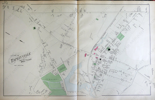 Antique-Hand-Colored-Map-Village-of-Tapleyville-Danvers-Massachusetts-United-States-Massachusetts-1884-Walker-Maps-Of-Antiquity