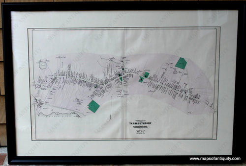 Antique-Hand-Colored-Map-Framed-Village-of-Yarmouthport-and-Yarmouth-pp.-40-41-(MA)-Massachusetts-Cape-Cod-and-Islands-1880-Walker-Maps-Of-Antiquity