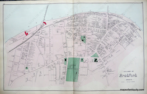 Antique-Hand-Colored-Map-Village-of-Bradford-Town-of-Groveland-and-Village-of-Old-Town-Massachusetts-United-States-Massachusetts-1884-Walker-Maps-Of-Antiquity