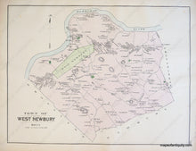 Load image into Gallery viewer, 1884 - City Of Newburyport Town And Village West Newbury Massachusetts Antique Map Genuine
