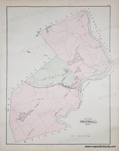 Load image into Gallery viewer, An antique map of Haverhill, MA, showing land divisions, roads, and water features in pale pink, green, and black ink on aged off-white paper. 
