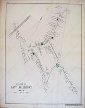 Load image into Gallery viewer, 1884 - Village Of Salisbury Town And East Massachusetts Antique Map Genuine Hand-Colored
