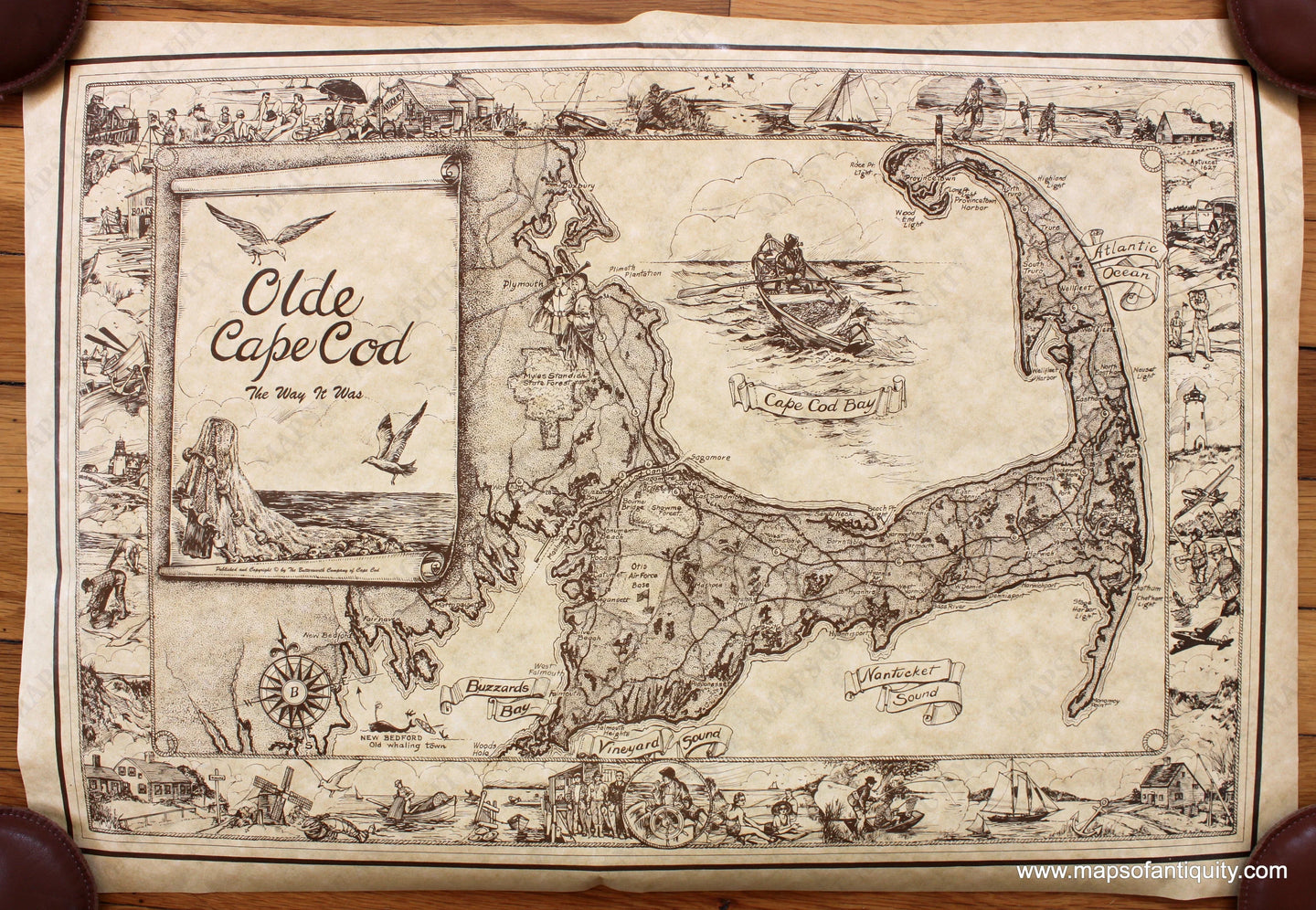 Antique-Map-Olde-Cape-Cod-The-Way-It-Was