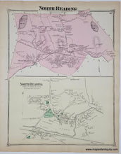 Load image into Gallery viewer, 1875 - Double-sided map: North Reading and Town of Reading (MA) - Antique Map
