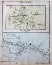 Load image into Gallery viewer, 1875 - Acton Verso West And South (Ma) Antique Map Genuine Hand-Colored
