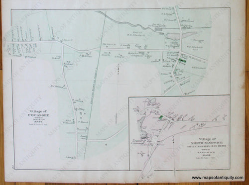 Antique-Hand-Colored-Map-Village-of-Pocasset-Village-of-North-Sandwich-p.-22-(MA)-Massachusetts-Cape-Cod-and-Islands-1880-Walker-Maps-Of-Antiquity