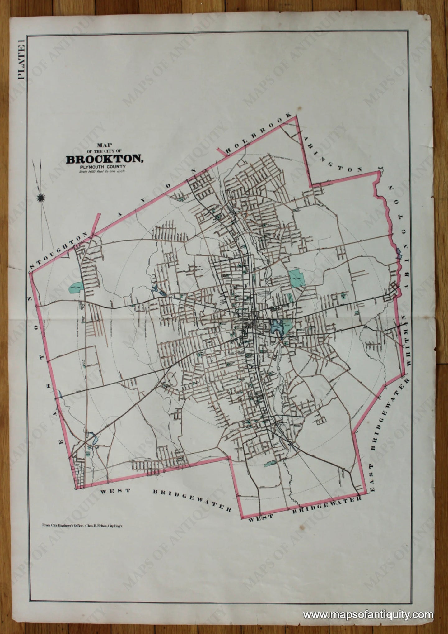 Antique-Map-City-Brockton-Massachusetts-1903-Richards