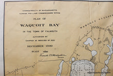 Load image into Gallery viewer, 1900 - Plan Of Waquoit Bay In The Town Falmouth Antique Map Genuine Printed-Color
