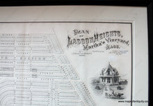 Load image into Gallery viewer, 1873 - Plan Of Lagoon Heights Martha’s Vineyard Mass. Framed Map Antique Framed Genuine
