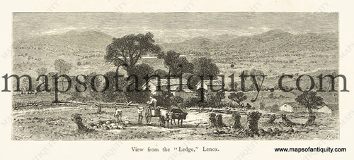 Antique-Black-and-White-Engraved-Illustration-View-from-the--Lenox-Massachusetts-Berkshire-County-1872-Picturesque-America-Maps-Of-Antiquity