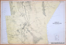 Load image into Gallery viewer, Antique map of Great Barrington MA in original hand-coloring in yellow. Antique-Map-Berkshire-county-Massachusetts-Great-Barrington-1904-Barnes-Farnham-1900s-Maps-of-Antiquity

