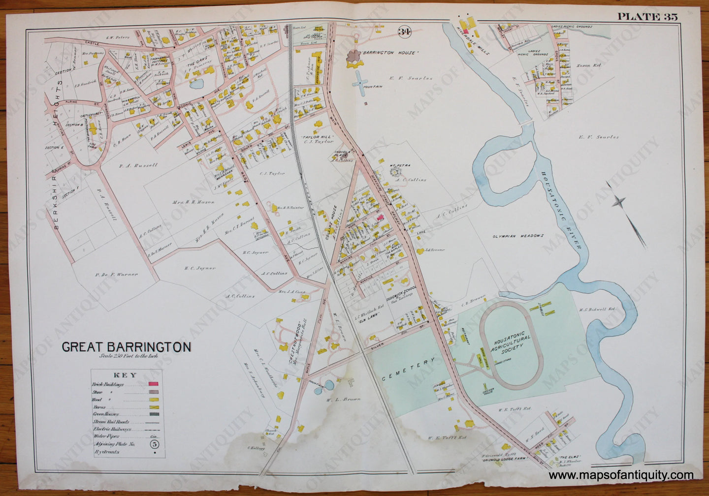 Antique-Map-Berkshire-county-Massachusetts-Great-Barrington-1904-Barnes-Farnham-1900s-Maps-of-Antiquity