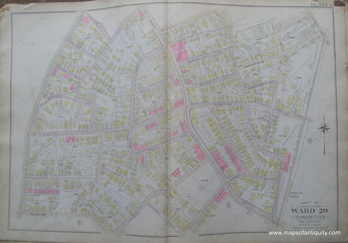 Antique-Map-Plate-1-Part-of-Ward-20-Dorchester-City-of-Boston-Bromley-1894-Maps-Of-Antiquity