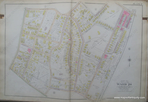 Antique-Map-Plate-7-Part-of-Ward-20-Dorchester-City-of-Boston-Bromley-1894-Maps-Of-Antiquity