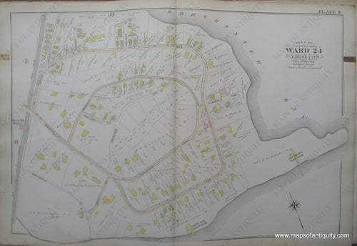 Antique-Map-Plate-9-Part-of-Ward-24-Dorchester-City-of-Boston-Bromley-1894-Maps-Of-Antiquity