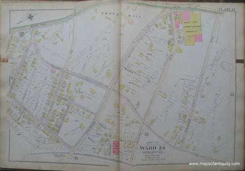 Antique-Map-Plate-14-Part-of-Ward-24-Dorchester-City-of-Boston-Bromley-1894-Maps-Of-Antiquity