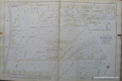 Antique-Map-Plate-17-Part-of-Ward-24-Dorchester-City-of-Boston-Bromley-1894-Maps-Of-Antiquity
