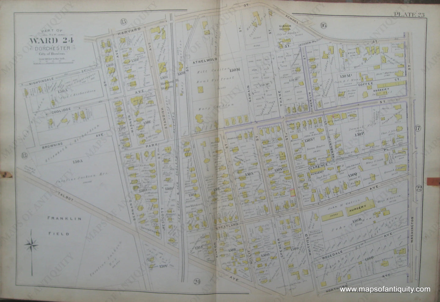 Antique-Map-Plate-23-Part-of-Ward-24-Dorchester-City-of-Boston-Bromley-1894-Maps-Of-Antiquity