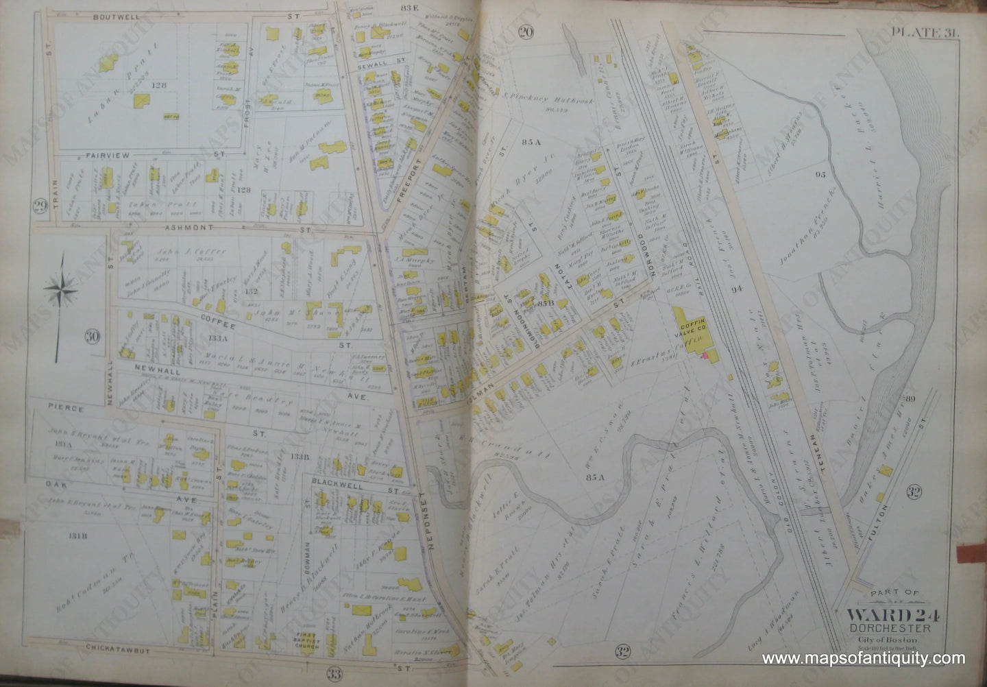 Antique-Map-Plate-31-Part-of-Ward-24-Dorchester-City-of-Boston-Bromley-1894-Maps-Of-Antiquity