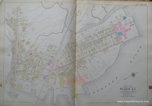 Antique-Map-Plate-32-Part-of-Ward-24-Dorchester-City-of-Boston-Bromley-1894-Maps-Of-Antiquity