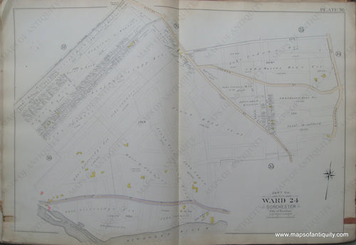 Antique-Map-Plate-36-Part-of-Ward-24-Dorchester-City-of-Boston-Bromley-1894-Maps-Of-Antiquity