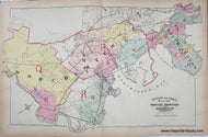 1874 - Outline and Index Map of South Boston and Dorchester, Massachusetts. - Antique Map