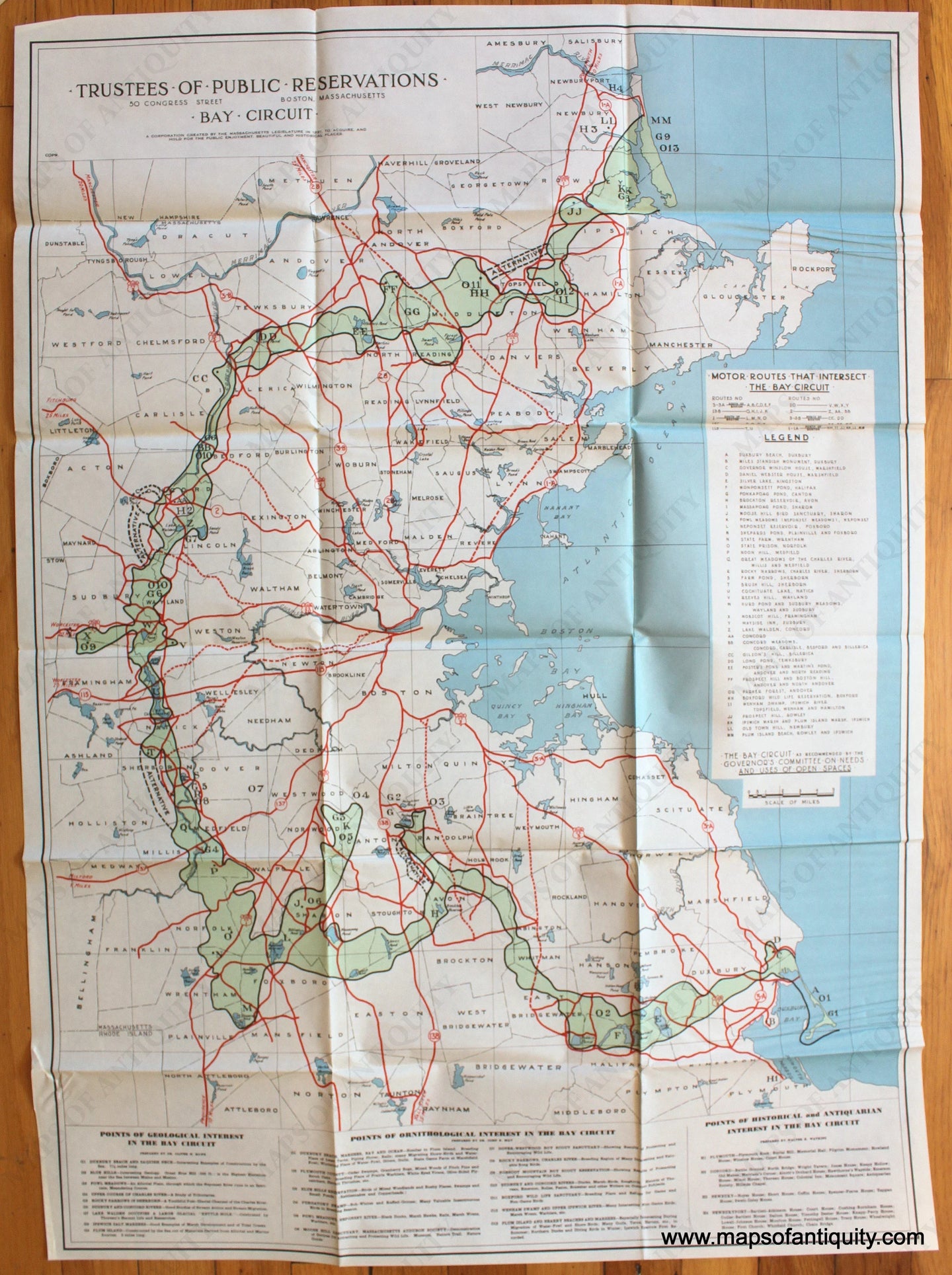 Antique-Folding-Map-Bay-Circuit-c.1930-Trustees-of-Public-Reservations-Massachusetts-1800s-19th-century-Maps-of-Antiquity