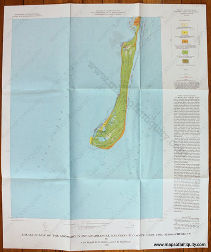 Vintage-Geologic-Map-Massachusetts-Geologic-Map-of-the-Monomoy-Point-Quadrangle-Barnstable-County-Cape-Cod-Massachusetts-1968-US-Geological-Survey-Cape-Cod-1900s-20th-Maps-of-Antiquity