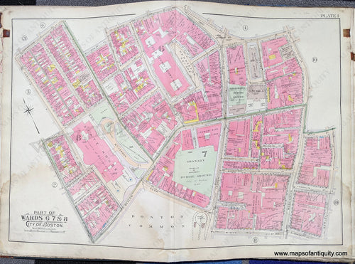 Antique-Map-Part-of-Wards-6-7-&-8-City-of-Boston-United-States-Massachusetts-1902-Bromley-Maps-Of-Antiquity-1900s-20th-century