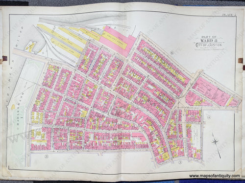 Antique-Map-Part-of-Ward-8-City-of-Boston-United-States-Massachusetts-1902-Bromley-Maps-Of-Antiquity-1900s-20th-century