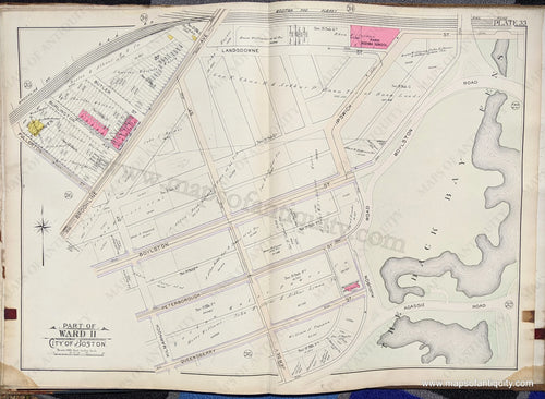 Antique-Map-Part-of-Ward-11-City-of-Boston-United-States-Massachusetts-1902-Bromley-Maps-Of-Antiquity-1900s-20th-century