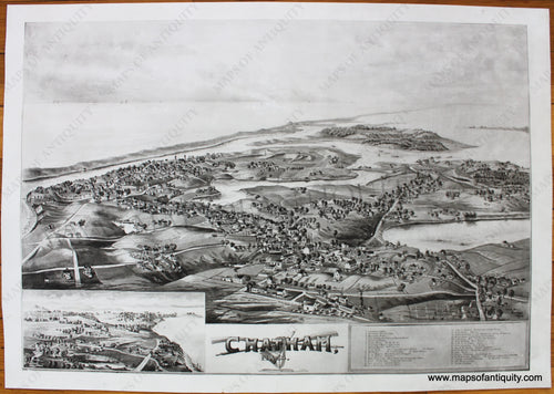 Antique-Uncolored-Bird's-Eye-View-Map-Chatham-Mass.-Cape-Cod-Maps-Chatham-1894-George-E.-Norris-Maps-Of-Antiquity-1800s-19th-century