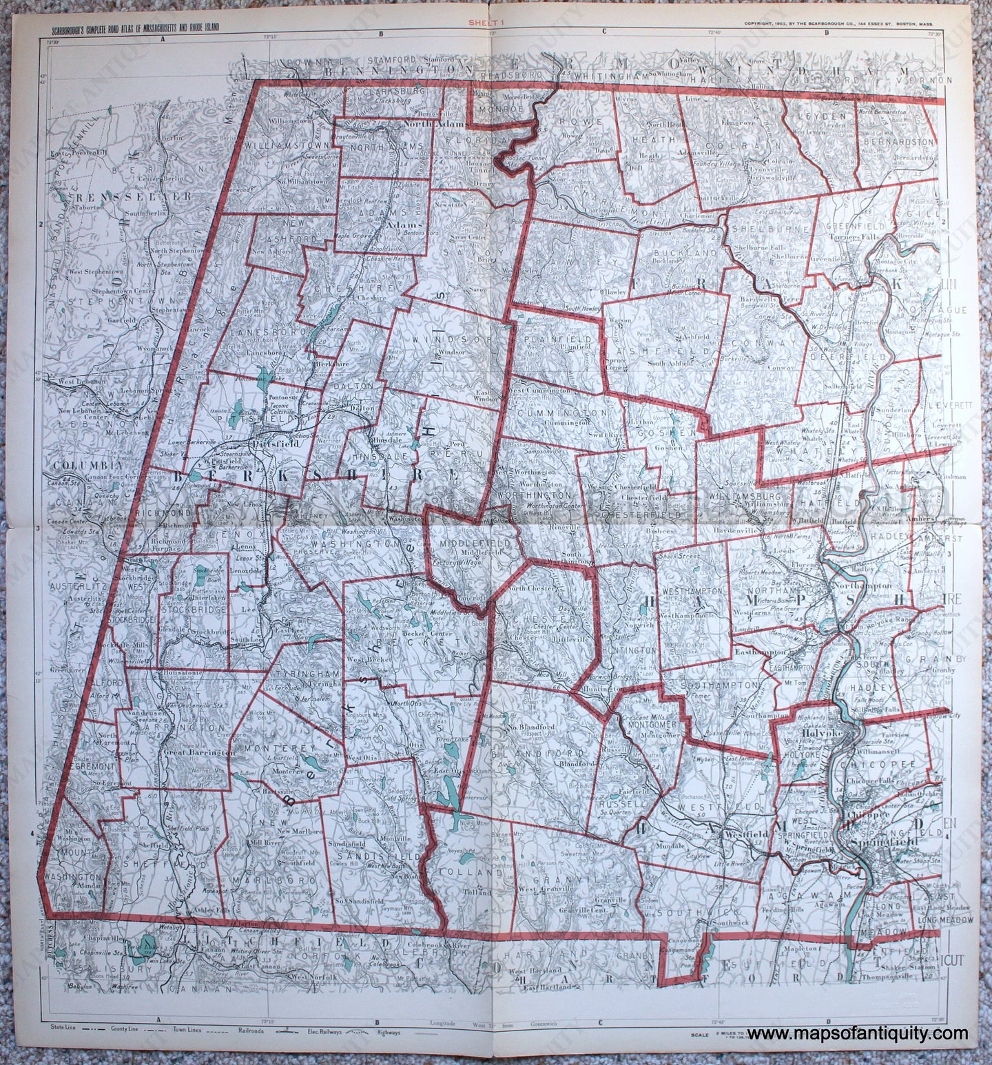 Genuine-Antique-Map-Untitled--Berkshire-County-with-parts-of-Franklin-Hampshire-and-Hampden-Counties-Antique-Maps---Massachusetts--1905-Scarborough-Company-Maps-Of-Antiquity-1800s-19th-century