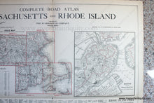 Load image into Gallery viewer, 1905 - Untitled- Index To The Complete Road Atlas Massachusetts And Rhode Island Antique Map Genuine
