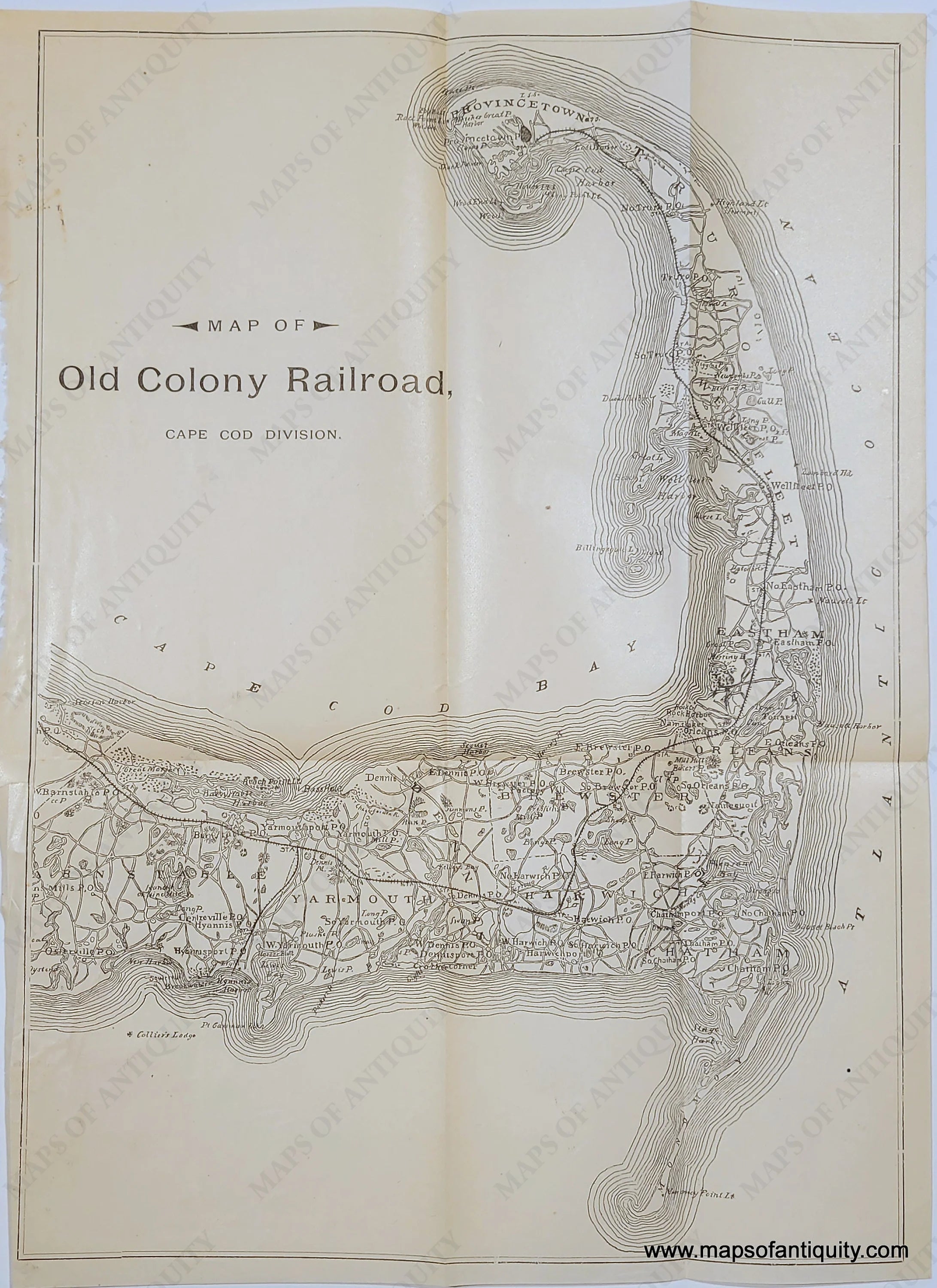 1886 - Map of Old Colony Railroad, Cape Cod Division - Antique Map ...