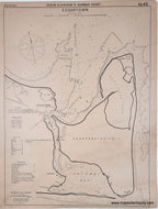 Antique harbor chart of Edgartown with sailing details. Antique-Map-Edgartown-Martha's Vineyard Chappaquiddick -Massachusetts-Maps-of-Antiquity-nautical sailing chart yachting boating