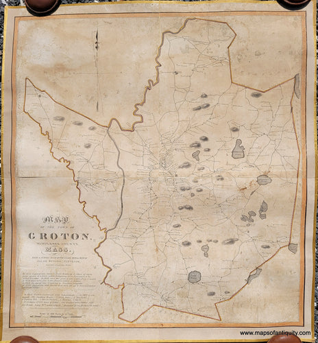 Genuine-Antique-Wall-Map-Map-of-the-Town-of-Groton-Middlesex-County-Massachusetts-Caleb-Butler-1831-Maps-Of-Antiquity