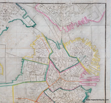 Load image into Gallery viewer, 1853 - Plan Of Boston Comprising A Part Charlestown And Cambridge Antique Map Genuine Hand-Colored
