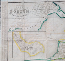 Load image into Gallery viewer, 1853 - Plan Of Boston Comprising A Part Charlestown And Cambridge Antique Map Genuine Hand-Colored
