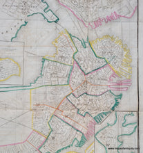 Load image into Gallery viewer, 1853 - Plan Of Boston Comprising A Part Charlestown And Cambridge Antique Map Genuine Hand-Colored
