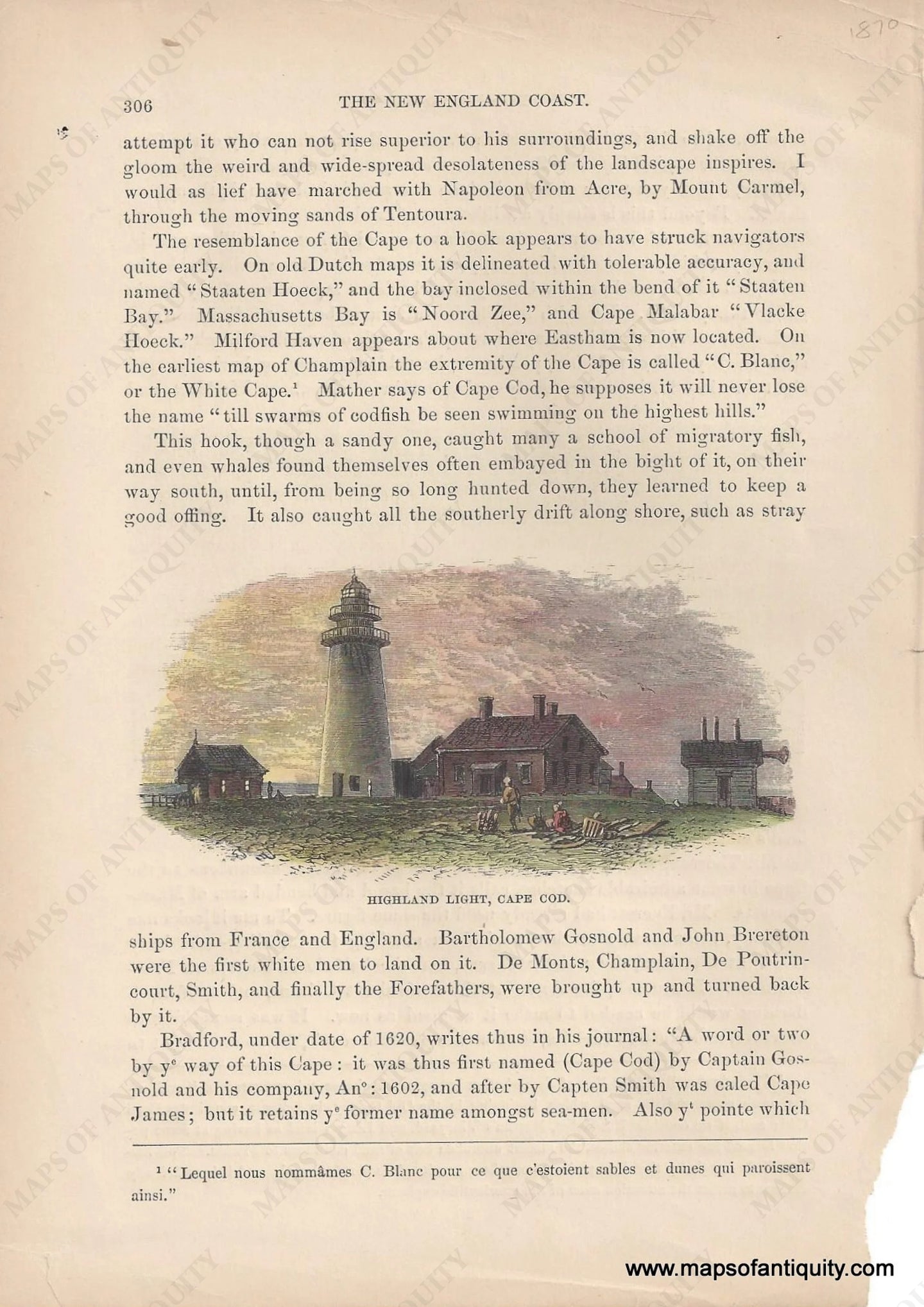 1870-1890 - Highland Light Cape Cod Antique Print Genuine Illustrations