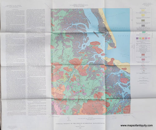 Genuine-Vintage-Map-Surficial-Geology-of-the-Ipswich-Quadrangle-Massachusetts-1963-Edward-A-Sammel-US-Geological-Survey-Maps-Of-Antiquity