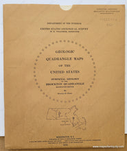 Load image into Gallery viewer, 1950 - Surficial Geology Of The Brockton Quadrangle Massachusetts Antique Map Genuine Vintage
