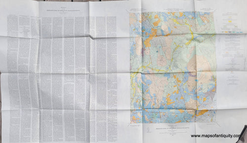 Genuine-Vintage-Map-Geology-of-the-Bridgewater-Quadrangle-Massachusetts-1960-Joseph-H-Hartshorn-US-Geological-Survey-Maps-Of-Antiquity